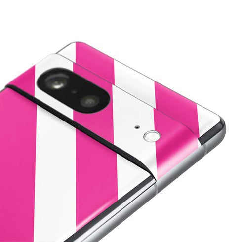 Pink and White Geometric Stripes Pixel Skins